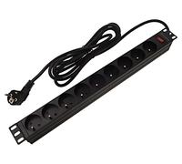 PDU-09E-0300-BK-BK Power Strip: Fusing Sockets: 9 230VAC 16A Black 2m