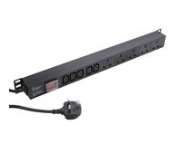 kenable PDU COMBO 5 x UK Sockets 5 x C13 IEC Sockets 13A Plug Vertical Power Distribution Unit 3m [3 metres] to UK Plug