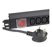 PDU IEC C13 Sockets 10 Way with UK Plug Power Distribution Unit Horizontal 3m