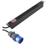PDU IEC C13 Sockets 12 Way with 16A Commando Power Distribution Unit Horizontal 3m