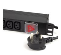 PDU IEC C13 Sockets 12 Way with UK Plug Power Distribution Unit Horizontal 3m