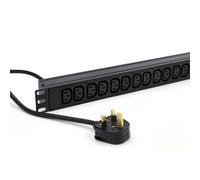 PDU IEC C13 Sockets 16 Way with UK Plug Power Distribution Unit Horizontal 1.8m