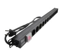 PDU Schuko Sockets 12 Way with Euro Plug Power Distribution Unit Vertical 1.8m
