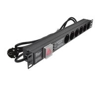 PDU Schuko Sockets 6 Way with EU Plug Power Distribution Unit Horizontal SURGED