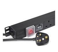 PDU UK Sockets 12 Way with UK Plug Power Distribution Unit Vertical SURGED 1.8m