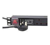 PDU UK Sockets 6 Way with UK Plug Power Distribution Unit Horizontal 3 WAY SURGE 1.8m