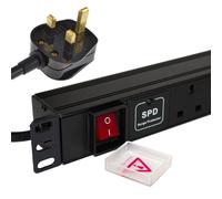 PDU UK Sockets 6 Way with UK Plug Power Distribution Unit Horizontal SURGED 1.8m