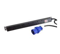 PDU UK Sockets 8 Way with 32A Commando PluDistribution Unit Vertical 1.8m