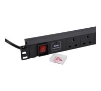 kenable PDU 6 Way UK Power Distribution Unit 19 inch Rack Mount 1U Horizontal Switched 13A with 1.8m Cable