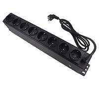 PDU8D01 Power Strip: Fusing Sockets: 8 230VAC 16A Black 2m LOGILINK