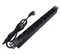 PDU9F03 Power Strip: Powered Sockets: 9 230VAC Black IP20 LOGILINK