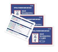 PDUHKO 2025 Mahjong Card Official, Mahjong Cards Official Rules Version Large Print Style, 4-Piece Set (Blue)
