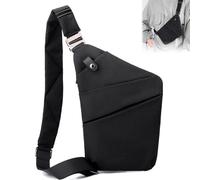PDUHKO Sling Bag,North Carry Slim Sling Bag,Anti-Theft Waterproof Shoulder Bag Backpack Chest Crossbody Bag for Men Women, Black Left, S