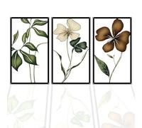 Pduoduo 3 Pcs Metal Flowers Wall Arts,Colourful Modern Minimalist Flower Wall Decors，Floral Line Hanging Wall Sculpture,Exquisite Art Deco for Living Room,Bedroom,Office Study