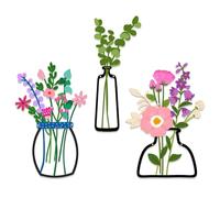 Pduoduo Multi-coloured metal wall decorations 3 Pcs Metal Flower Wall Decor, Metal Flowers Wall Arts Decor - Rustic Farmhouse Decors for Living Room Bathroom Bedroom Dining Room - Housewarming Gifts