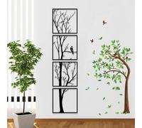Pduoduo Tree Wall Art Decor,Tree Metal Wall Art 4 Pieces Set,Large Metal Branch Wall Decoration for Home Garden Living Room Decorations