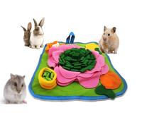 Pdyay Rabbit Foraging Mat, Bunny Snuffle Mat for Hamsters Puzzle Toys, Interactive Feeding Mats for Guinea Pigs Hedgehogs Chinchillas Ferrets Small Animals, Stress Relief (Green)
