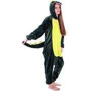 PDYLZWZY Unisex Adult Cartoon Costume Halloween Christmas Sleepwear Jumpsuit Onesies Plush Cosplay Pyjamas, Green Dragon, S