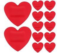PE Adhesive Bandages Breathable Dressings 12pcs Heart Shaped | Middle Absorbent Pad, Easy to Paste, Joint-friendly Flexibility, for Hands Fingers Travel Outdoor Use