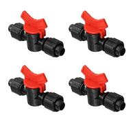 PE Ball Valve for 16 mm Irrigation Pipes, Industrial Plastic Control Valve with Quick-Release Lock, 4-Pack or 8-Pack for Garden and Agricultural Use