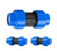 PE Coupling MDPE Screwing: Connector for Pipe Extension of the Installation Pipe, 32 mm, Quick & Easy Connection Technology, Tool-Free (Pack of 3)