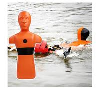 PE Drowning Drill Model, Orange Yellow Fire Training Drill Dummy Adjustable Weight, Reusable Pool Lifesaving Training Dummy for Improve Swimming Skill