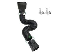 PE Flexible Downpipe, Black Rain Gutter Extension, 21" to 60" Retractable Pipe, 3" to 4" Anti-Blocking Gutter Drain