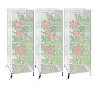 PE Mesh Garden Bird Netting 3 Pack For Tomato Cages With Zipper And Adjustable Drawstring Hem For Consistent Plant Coverage Outdoors