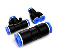 PE PG PY PW Air Connectors 4 6 8 10 12mm Pneumatic Fitting Quick Connect Tee 3Way Plastic Pipe Water Hose Tube Connector 10Pcs(14-16,PEG-10PCS)