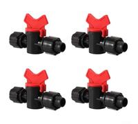 PE Pipe Ball Valve Quick Release with Lock 16mm for Drip Irrigation System Garden Watering Equipment, 4 Pack