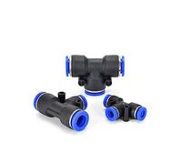 PE Pneumatic Fitting Plastic Connector 4/6/8/10/12/14/16mm Air Water Hose Tube T-Type Tee Push in Quick Connectors 5/10/20/50Pcs(20Pcs,PE-14)
