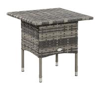 Outsunny PE Rattan Outdoor Coffee Table - Mixed Grey, Grey