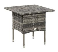 PE Rattan Outdoor Coffee Table, Rattan Side Table for Patio, Garden, Mixed Grey