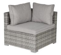 PE Rattan Wicker Corner Sofa Garden Furniture Single Sofa Chair w/ Cushions