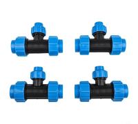 PE Reducing Tee Plastic Water Pipe Joint 25mm x 20mm x 25mm for Irrigation System and Garden Watering with Screw Connection(32x20x32)