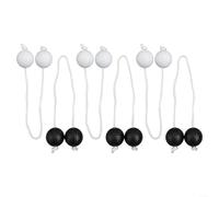 PE Replacement For Ladder Balls with Nylon Rope for For Ladder For Toss Yard Lawn Games and Outdoor For Toss Match Activities (black+white)