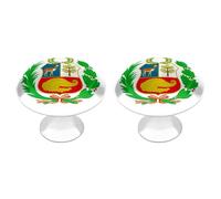 Pe-rus Flag 2 PCS Funny Drawer Knobs with Screw Round Metal Cabinet Pulls for Kitchen Cupboard Furniture