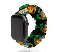 Pe-rus Flag Soft Elastic Scrunchie Watch Strap Compatible with IWatch Series 6 5 4 3 2 1 Printed Wristbands Bands