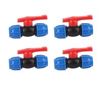 PE Straight Ball Valve Shutoff Valve 4Pcs Set High Pressure Resistant Durable Garden Pipeline Fittings Accessories for Home Garden Water System (1/2 inch)