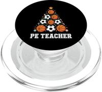 PE Teacher Basketball Christmas Tree Physical Education Xmas PopSockets PopGrip for MagSafe