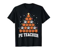 PE Teacher Basketball Christmas Tree Physical Education Xmas T-Shirt