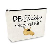 PE Teacher Gift for Women Makeup Bag PE Teacher Appreciation Gift Physical Education Teacher Gift Teacher Cosmetic Bag Thank You Gift for PE Teacher Coach Christmas Retirement Thanksgiving Gift