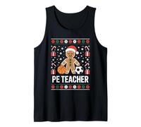 PE Teacher Gingerbread Ugly Christmas Sweater Xmas Tank Top