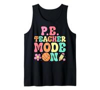 PE Teacher Mode On Groovy School Physical Education Coach Tank Top