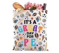 PE Teacher Tote Bag PE Teacher Appreciation Gift Gym Teacher Gifts Physical Education PE Coach Reusable Grocery Shopping Bag (PE TOTE BAG)