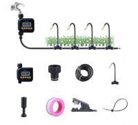 PE Tubing Based Automatic Irrigation Kit with Timer and Rotatable Spray Nozzles for Home Garden Water Management (5m)