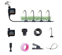 PE Tubing Based Automatic Irrigation Kit with Timer and Rotatable Spray Nozzles for Home Garden Water Management (10m)