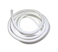 PE White Corrugated Flexi Pipe Tube Non-Split 10mm - 5m