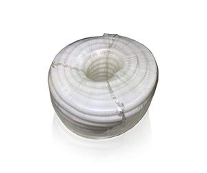 PE White Corrugated Flexi Pipe Tube Non-Split 13mm - 100m