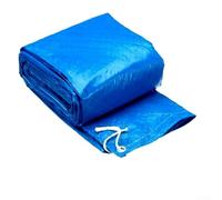 PE Woven Fabric Pool Cover for Frame Pools, Drawstring Design for Effective Water Temperature Maintenance (221x150cm)